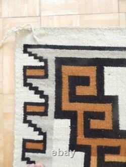 Lrg Antique Vintage Navajo Indian Rug Blanket Runner 42x77 Four Corners Area
