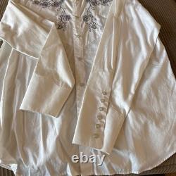MANUEL- White Embroidered Western L/S Shirt, Size L, New with tag