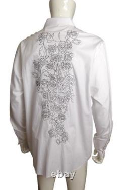 MANUEL- White Embroidered Western L/S Shirt, Size XL