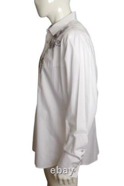 MANUEL- White Embroidered Western L/S Shirt, Size XL