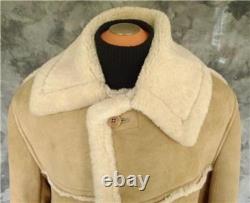 MARLBORO MAN Shearling Sheepskin Coat XXL Cowboy Western Fur Jacket RARE FIND