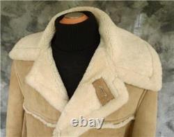 MARLBORO MAN Shearling Sheepskin Coat XXL Cowboy Western Fur Jacket RARE FIND