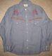 MENS Vintage BUFFALO BILL WESTERN SHIRT with Embroidered Indian Heads LARGE 50/50