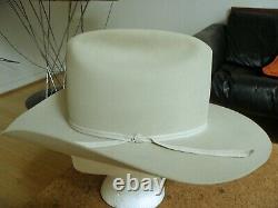 MINTY Resistol DIAMOND Horseshoe 15x Tan WESTERN Texas Fedora HAT! Large! 7 3/8
