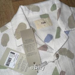Men Folk All Print Western Core Preppy Seersucker Button Up Polo sz. L MSRP $181