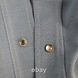 Men Lee Leisure Jacket Blazer Coat Vintage 60s 70s Disco Large Blue Western Snap