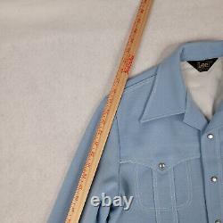 Men Lee Leisure Jacket Blazer Coat Vintage 60s 70s Disco Large Blue Western Snap