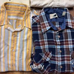 Men Vintage 70s Shirt Lot 8 Disco Collared Western Mod Long Sleeve Large READ