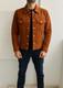 Men's Classic Western Semi Formal Brown Trucker Real Suede Leather Jacket