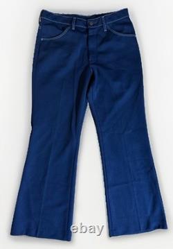 Men's Farah VTG 70s Dark Blue Large 44R 2 PC Polyester Western Suit 1970s Disco