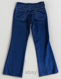 Men's Farah VTG 70s Dark Blue Large 44R 2 PC Polyester Western Suit 1970s Disco