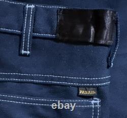 Men's Farah VTG 70s Dark Blue Large 44R 2 PC Polyester Western Suit 1970s Disco