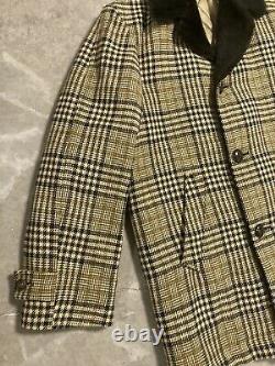 Men's Pendleton Coat Jacket Vintage Western Plaid Sz Large Fur Collar 50s Retro