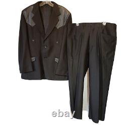 Men's Vtg Sergio Vadducci Gray Western Cowboy Suit Blazer & Pants Size L /38