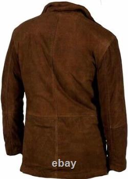Men's Western Jacket Cowboy Suede Leather Native American Coat