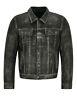 Mens Truckers Real Leather Jacket Black Vintage Napa Classic Western Style 1280