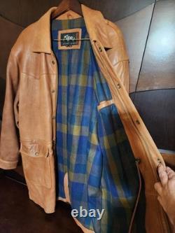 Mens Vintage ROPER Range Gear Yellowstone Western Leather Jacket Size Large