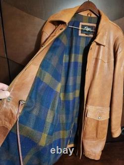 Mens Vintage ROPER Range Gear Yellowstone Western Leather Jacket Size Large