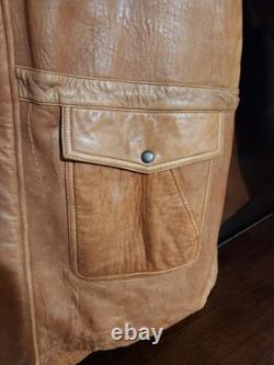 Mens Vintage ROPER Range Gear Yellowstone Western Leather Jacket Size Large