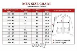 Mens classic Cowboy Western Fringe Casual Wear Leather Jacket Vintage Style