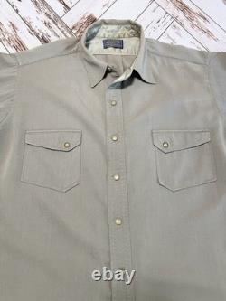 Mid 50's Men's XL Pendleton Western Gambler Wool Gabardine Flap Shirt Rockabilly