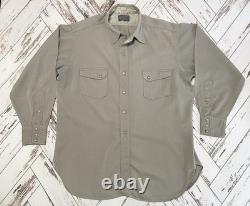 Mid 50's Men's XL Pendleton Western Gambler Wool Gabardine Flap Shirt Rockabilly