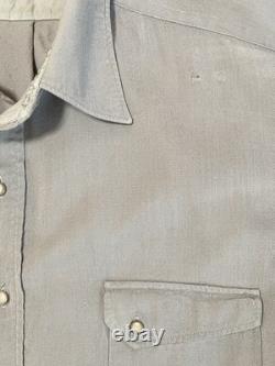 Mid 50's Men's XL Pendleton Western Gambler Wool Gabardine Flap Shirt Rockabilly