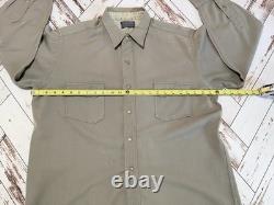 Mid 50's Men's XL Pendleton Western Gambler Wool Gabardine Flap Shirt Rockabilly