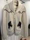 Miller Outwear Western Horse Cowichan Cardigan Sweater Vintage 70s XL