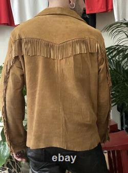 Miller Western Wear 30s Vintage Deer Buck Skin Suede Leather Fringe Shirt Jacket