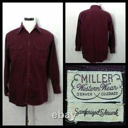 Miller Western Wear Denim Shirt Mens L-XL 1940s Sanforized withGussets Inv#Z2056