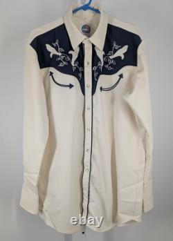 Miller Westernwear Vtg 70s Gardine Pearl Snap Embroider Colorado Cowboy Shirt XL