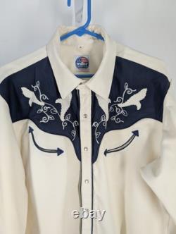 Miller Westernwear Vtg 70s Gardine Pearl Snap Embroider Colorado Cowboy Shirt XL