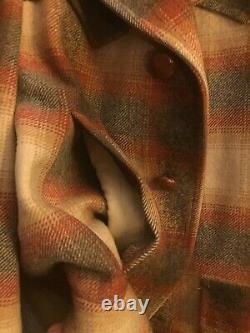 Minty PENDLETON Mens Vintage WESTERN WEAR Wool Coat Jacket Mens L shadow Plaid