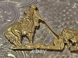 Montana Silvermiths Rodeo Team Roping Belt Buckle XL Roper Calf Cowboy Western