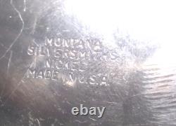 Montana Silversmiths Huge Buckle Team Roping Dual Gold Banners Nickel Great