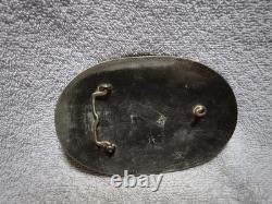 Montana Silversmiths Huge Buckle Team Roping Dual Gold Banners Nickel Silver VTG