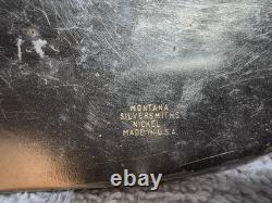 Montana Silversmiths Huge Buckle Team Roping Dual Gold Banners Nickel Silver VTG