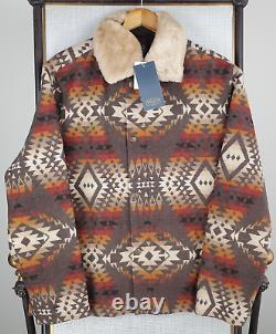 NEW $559 PENDLETON Size Large Mens Virgin Wool Coat Shearling Southwest Aztec