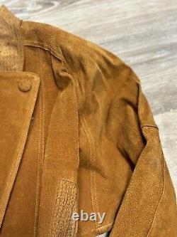 NEW Vintage Winlit Womens Size Large L Brown Western Belted Leather Jacket NWT