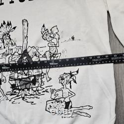 NOSVtg RARE 80s Western Cowboys Indians Comic Game Long Sleeve Shirt Womens