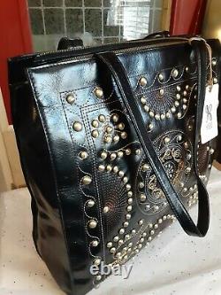 NWT Hobo International Large Studded Black Leather Tote Bag Avalon $348