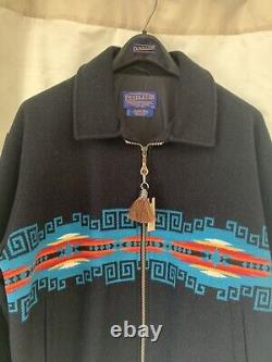 NWT Pendleton High Grade Western Wear Black Wool Native Blanket Coat Large