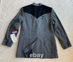 NWT Pioneer Wear Vintage Wool Blend Western Jacket Blazer Men 44L Gray/Black USA