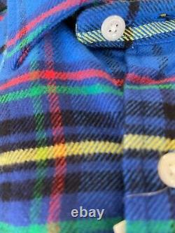 NWT Polo Ralph Lauren Classic Fit BLUE PLAID FLANNEL Button-down Shirt sz LARGE