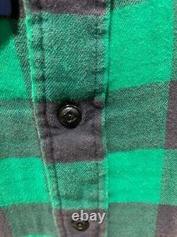 NWT Polo Ralph Lauren GREEN BUFFALO PLAID Flannel Button-down Shirt size LARGE