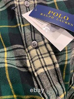 NWT Polo Ralph Lauren GREEN & WHITE Plaid Button Down Shirt size LARGE