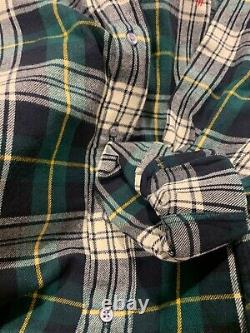 NWT Polo Ralph Lauren GREEN & WHITE Plaid Button Down Shirt size LARGE