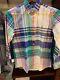 NWT Polo Ralph Lauren Multicolor PLAID Classic Long Sleeve Oxford Shirt LARGE