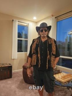 Native American Style Fringed Leather Vest